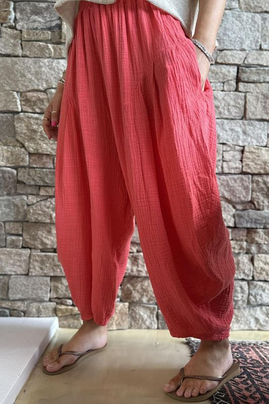 Tasha Cushion Cotton Sia Barrel Pant Watermelon